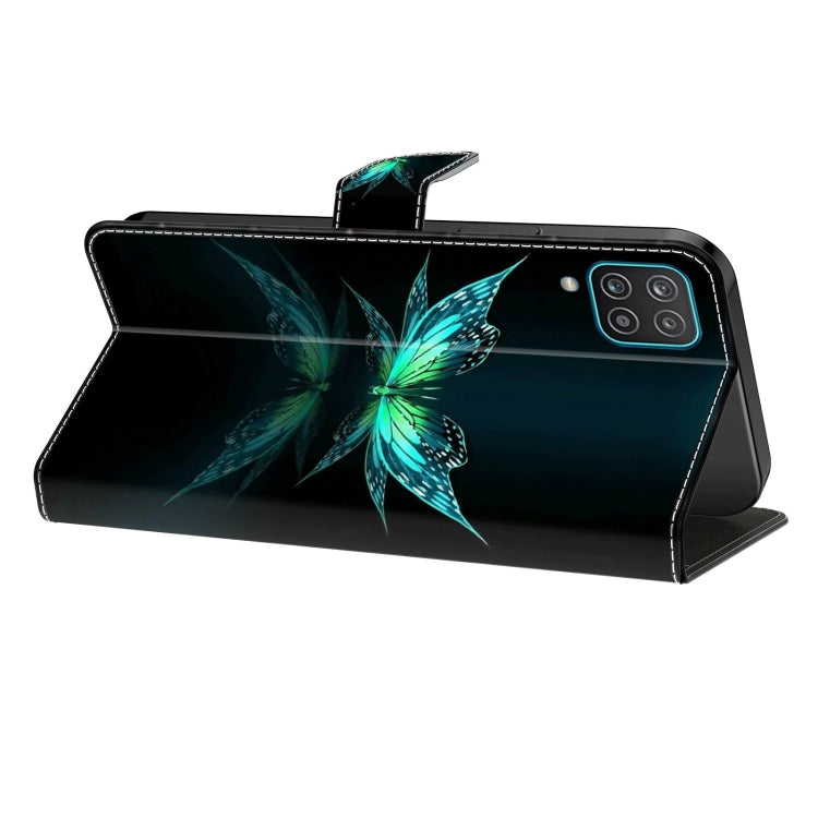 For Samsung Galaxy S22+ Crystal 3D Shockproof Protective Leather Phone Case(Reflection Dutterfly)