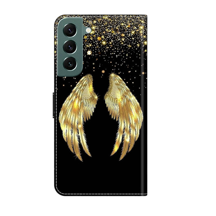 For Samsung Galaxy S22+ Crystal 3D Shockproof Protective Leather Phone Case(Golden Wings) - free shipping - PMC TechLife - Order now!