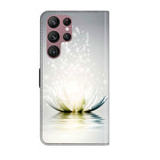 For Samsung Galaxy S22 Ultra Crystal 3D Shockproof Protective Leather Phone Case(Light Lotus)