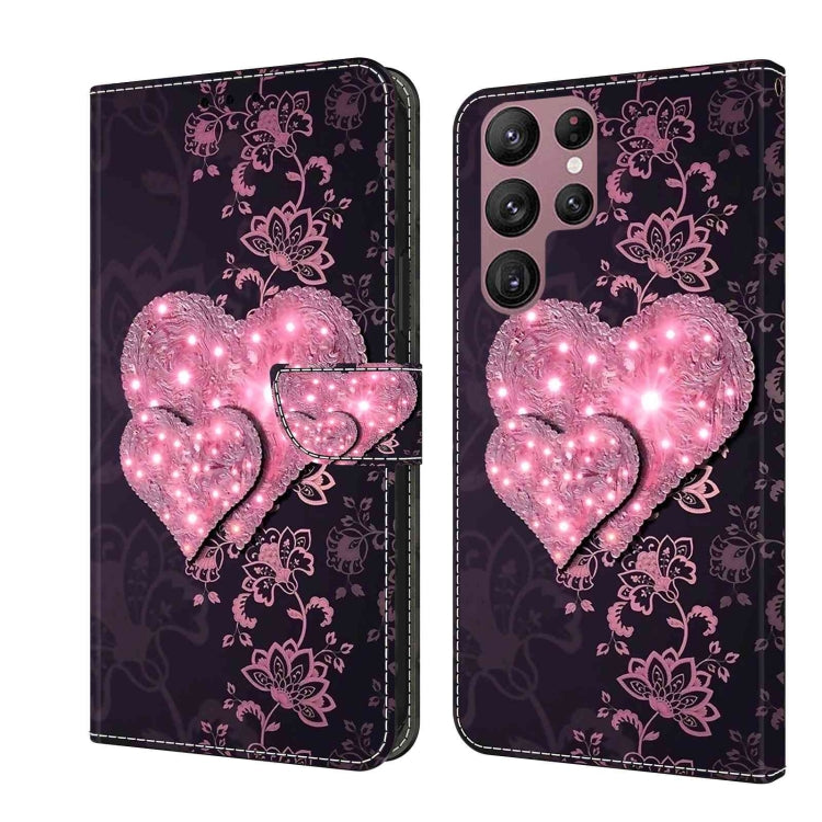 For Samsung Galaxy S22 Ultra Crystal 3D Shockproof Protective Leather Phone Case(Lace Love) - free shipping - PMC TechLife - Order now!