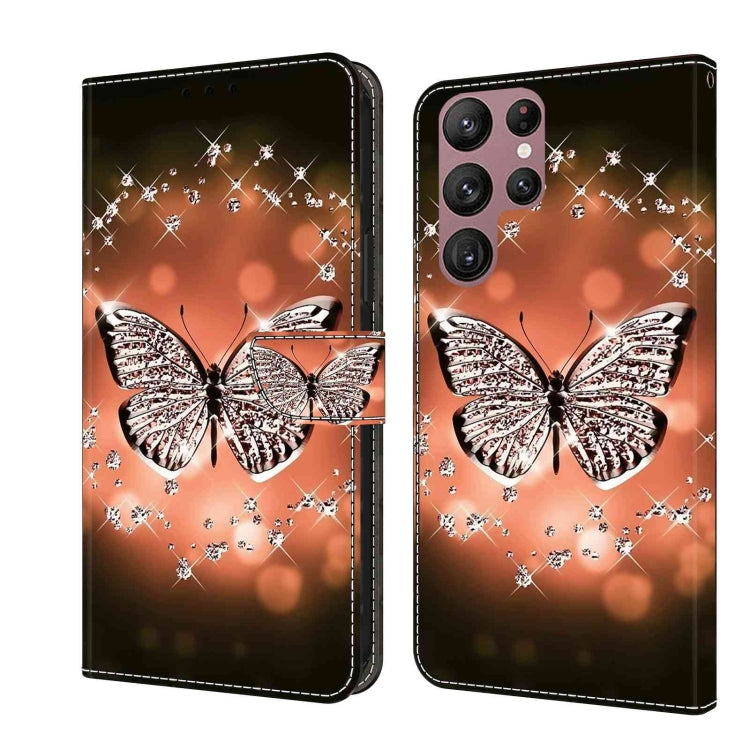 For Samsung Galaxy S22 Ultra Crystal 3D Shockproof Protective Leather Phone Case(Crystal Butterfly) - free shipping - PMC TechLife - Order now!