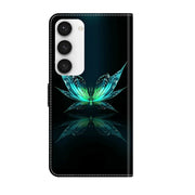 For Samsung Galaxy S23 Crystal 3D Shockproof Protective Leather Phone Case(Reflection Dutterfly)