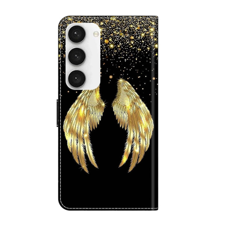 For Samsung Galaxy S23 Crystal 3D Shockproof Protective Leather Phone Case(Golden Wings) - free shipping - PMC TechLife - Order now!