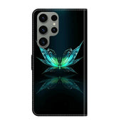 For Samsung Galaxy S23 Ultra Crystal 3D Shockproof Protective Leather Phone Case(Reflection Dutterfly)