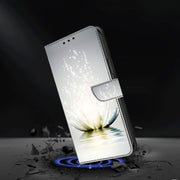 For Samsung Galaxy S23 Ultra Crystal 3D Shockproof Protective Leather Phone Case(Light Lotus)