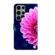 For Samsung Galaxy S23 Ultra Crystal 3D Shockproof Protective Leather Phone Case(Pink Petals)