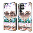 For Samsung Galaxy S23 Ultra Crystal 3D Shockproof Protective Leather Phone Case(Pink Diamond Heart) - free shipping - PMC TechLife - Order now!