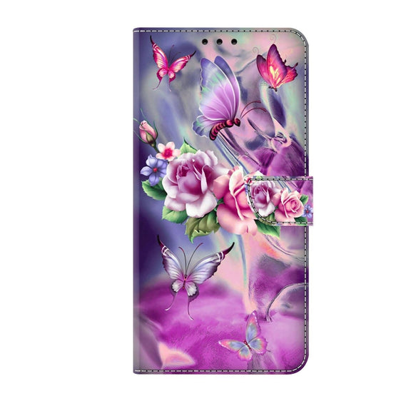 For Samsung Galaxy S23 Ultra Crystal 3D Shockproof Protective Leather Phone Case(Butterfly)