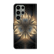 For Samsung Galaxy S23 Ultra Crystal 3D Shockproof Protective Leather Phone Case(Luminous Building)