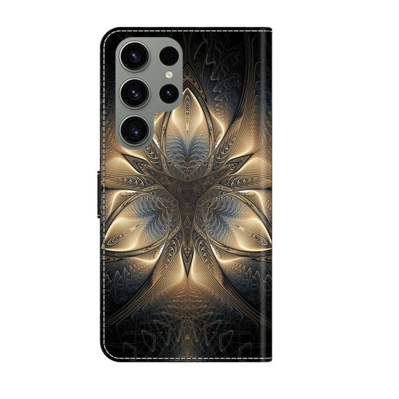 For Samsung Galaxy S23 Ultra Crystal 3D Shockproof Protective Leather Phone Case(Luminous Building)