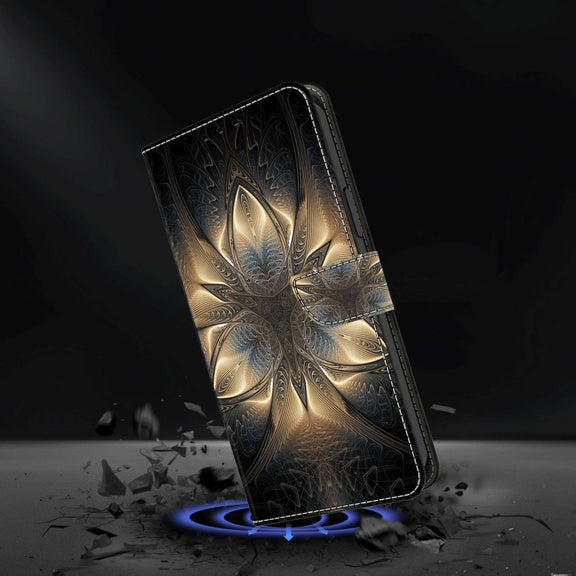 For Samsung Galaxy S23 Ultra Crystal 3D Shockproof Protective Leather Phone Case(Luminous Building)