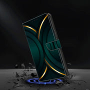 For Samsung Galaxy S23 Ultra Crystal 3D Shockproof Protective Leather Phone Case(Gold Outline)