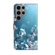 For Samsung Galaxy S23 Ultra Crystal 3D Shockproof Protective Leather Phone Case(Plum Flower)