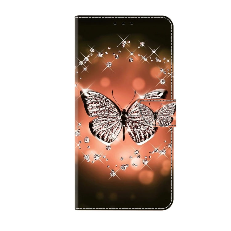 For Samsung Galaxy S23 Ultra Crystal 3D Shockproof Protective Leather Phone Case(Crystal Butterfly)