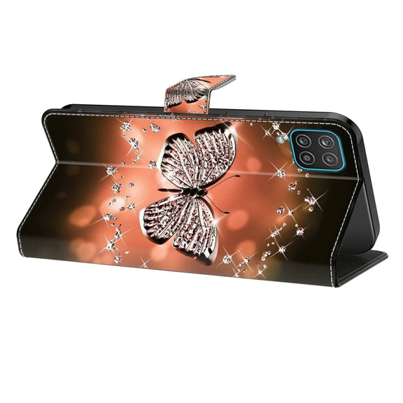 For Samsung Galaxy S23 Ultra Crystal 3D Shockproof Protective Leather Phone Case(Crystal Butterfly)