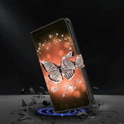 For Samsung Galaxy S23 Ultra Crystal 3D Shockproof Protective Leather Phone Case(Crystal Butterfly)