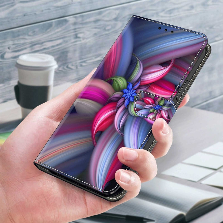 For Samsung Galaxy S23 Ultra Crystal 3D Shockproof Protective Leather Phone Case(Colorful Flower)