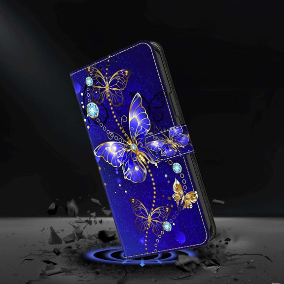 For Samsung Galaxy S23 Ultra Crystal 3D Shockproof Protective Leather Phone Case(Diamond Butterfly)