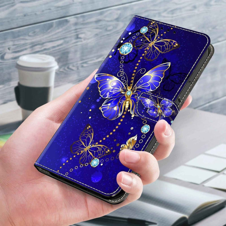 For Samsung Galaxy S23 Ultra Crystal 3D Shockproof Protective Leather Phone Case(Diamond Butterfly)