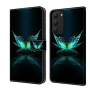 For Samsung Galaxy S23+ Crystal 3D Shockproof Protective Leather Phone Case(Reflection Dutterfly)