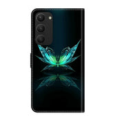 For Samsung Galaxy S23+ Crystal 3D Shockproof Protective Leather Phone Case(Reflection Dutterfly)