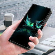 For Samsung Galaxy S23+ Crystal 3D Shockproof Protective Leather Phone Case(Reflection Dutterfly)