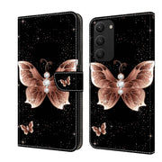 For Samsung Galaxy S23+ Crystal 3D Shockproof Protective Leather Phone Case(Pink Diamond Butterfly)
