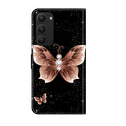 For Samsung Galaxy S23+ Crystal 3D Shockproof Protective Leather Phone Case(Pink Diamond Butterfly)