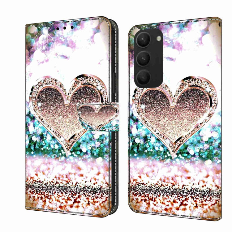 For Samsung Galaxy S23+ Crystal 3D Shockproof Protective Leather Phone Case(Pink Diamond Heart) - free shipping - PMC TechLife - Order now!