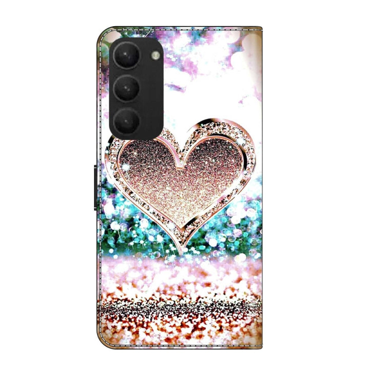For Samsung Galaxy S23+ Crystal 3D Shockproof Protective Leather Phone Case(Pink Diamond Heart) - free shipping - PMC TechLife - Order now!
