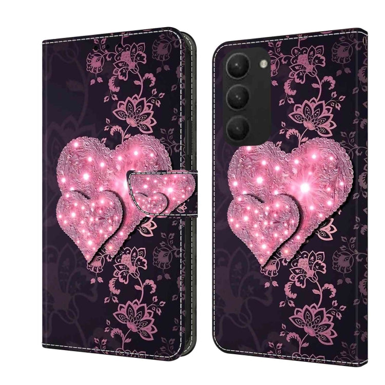 For Samsung Galaxy S23+ Crystal 3D Shockproof Protective Leather Phone Case(Lace Love) - free shipping - PMC TechLife - Order now!