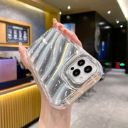 For iPhone 14 Laser Sequin Waves TPU Phone Case(Transparent)