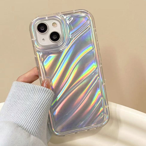 For iPhone 13 Pro Max Laser Sequin Waves TPU Phone Case(Transparent)