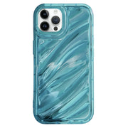 For iPhone 12 Pro Max Laser Sequin Waves TPU Phone Case(Blue)