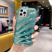 For iPhone 12 Pro Max Laser Sequin Waves TPU Phone Case(Blue)