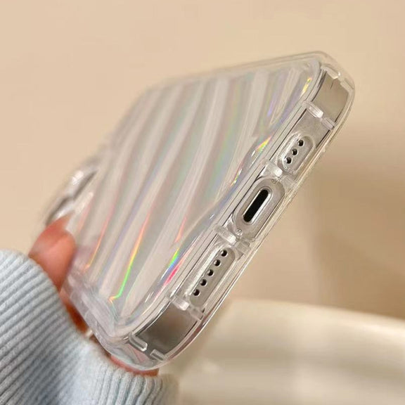 For iPhone 11 Laser Sequin Waves TPU Phone Case(Transparent)