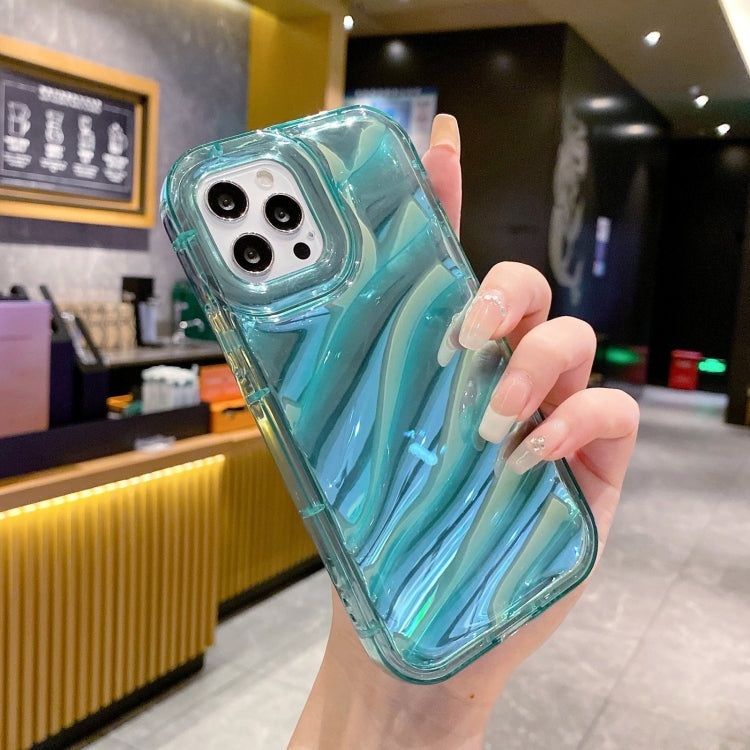 For iPhone 11 Pro Laser Sequin Waves TPU Phone Case(Blue)