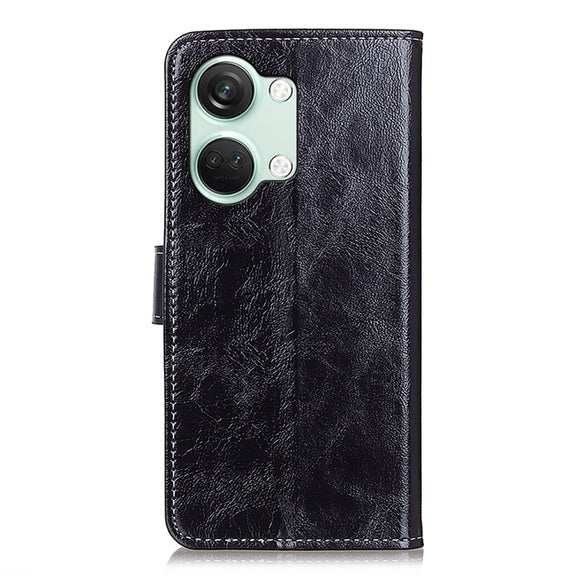 For OnePlus Nord 3 / Ace 2V Retro Crazy Horse Texture Leather Phone Case(Black)