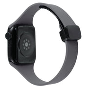 For Apple Watch Ultra 49mm Magnetic Buckle Slim Silicone Watch Band(Starry Grey)