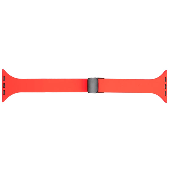 For Apple Watch Ultra 49mm Magnetic Buckle Slim Silicone Watch Band(Red)