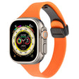 For Apple Watch Ultra 49mm Magnetic Buckle Slim Silicone Watch Band(Orange) - Watch Bands by PMC TechLife | Online Shopping South Africa | PMC TechLife