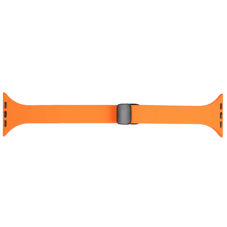 For Apple Watch Ultra 49mm Magnetic Buckle Slim Silicone Watch Band(Orange) - Watch Bands by PMC TechLife | Online Shopping South Africa | PMC TechLife
