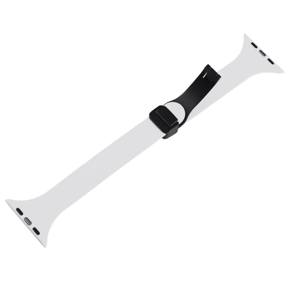 For Apple Watch Ultra 49mm Magnetic Buckle Slim Silicone Watch Band(White)