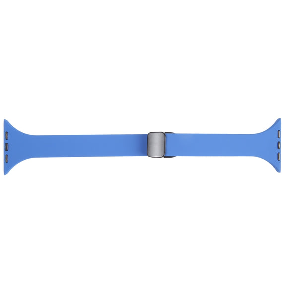 For Apple Watch 8 45mm  Magnetic Buckle Slim Silicone Watch Band(Royal Blue)