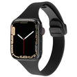 For Apple Watch SE 2022 40mm Magnetic Buckle Slim Silicone Watch Band(Black) - Watch Bands by PMC TechLife | Online Shopping South Africa | PMC TechLife