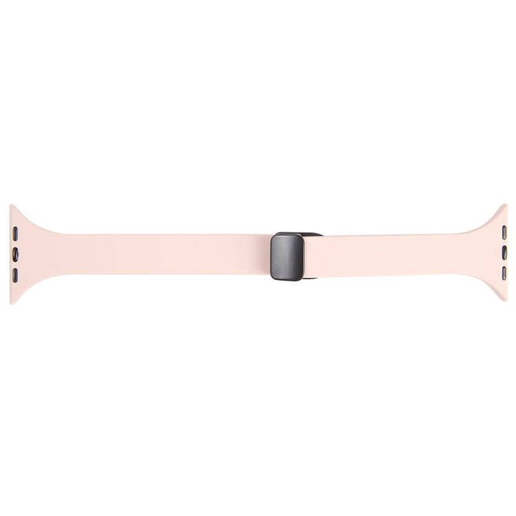 For Apple Watch SE 2022 40mm Magnetic Buckle Slim Silicone Watch Band(Pink)