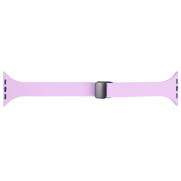 For Apple Watch SE 2022 40mm Magnetic Buckle Slim Silicone Watch Band(Lavender)