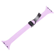 For Apple Watch SE 2022 40mm Magnetic Buckle Slim Silicone Watch Band(Lavender)