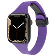 For Apple Watch SE 2022 44mm Magnetic Buckle Slim Silicone Watch Band(Dark Purple) - Watch Bands by PMC TechLife | Online Shopping South Africa | PMC TechLife