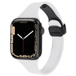For Apple Watch SE 2022 44mm Magnetic Buckle Slim Silicone Watch Band(White) - Watch Bands by PMC TechLife | Online Shopping South Africa | PMC TechLife